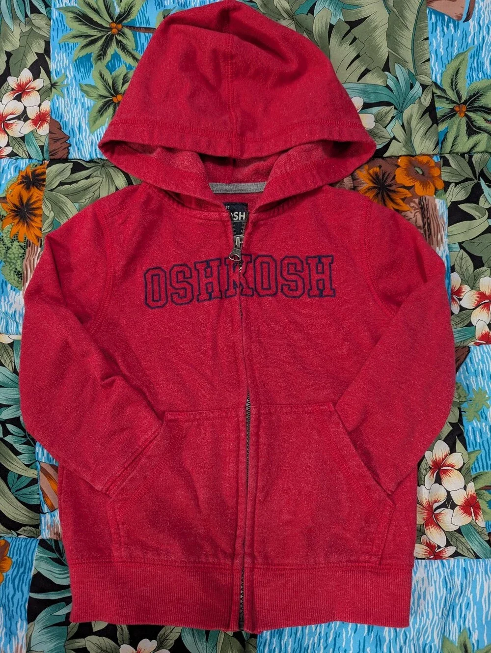 OshKosh B'gosh Red Hooded Zip-Up Sweatshirt for Kids